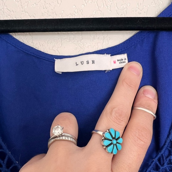 Lush Royal Blue Camisole with Lace Accents - Picture 4 of 4